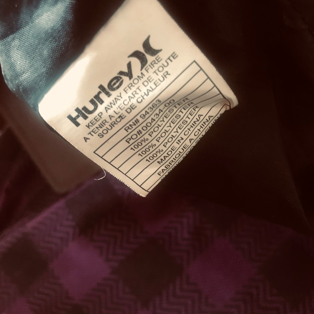 Vintage Hurley Purple Plaid Tote with Front Zip Pocket 90s - Picture 8 of 10